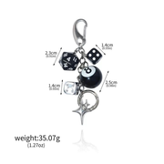 LUCKY 8 DICE BAG CHARM